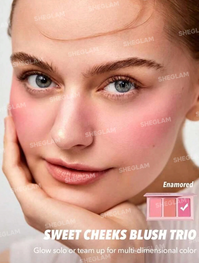 Sheglam Sweet Cheeks Blush Trio  Enamored - 18g | شيكلام أحمر خدود - 18 غرام