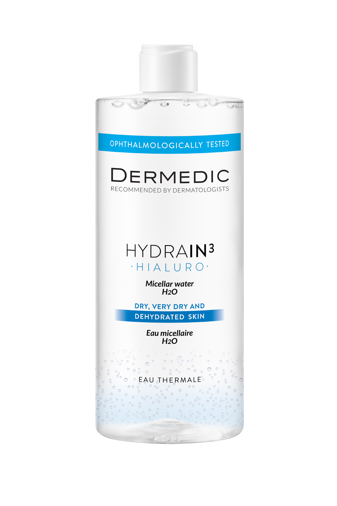 DERMEDIC Hydrain 3 - Eau micellaire - 500ml | ديرمديك مزيل مكياج ميسيلار للبشرة الجافة - 500 مل