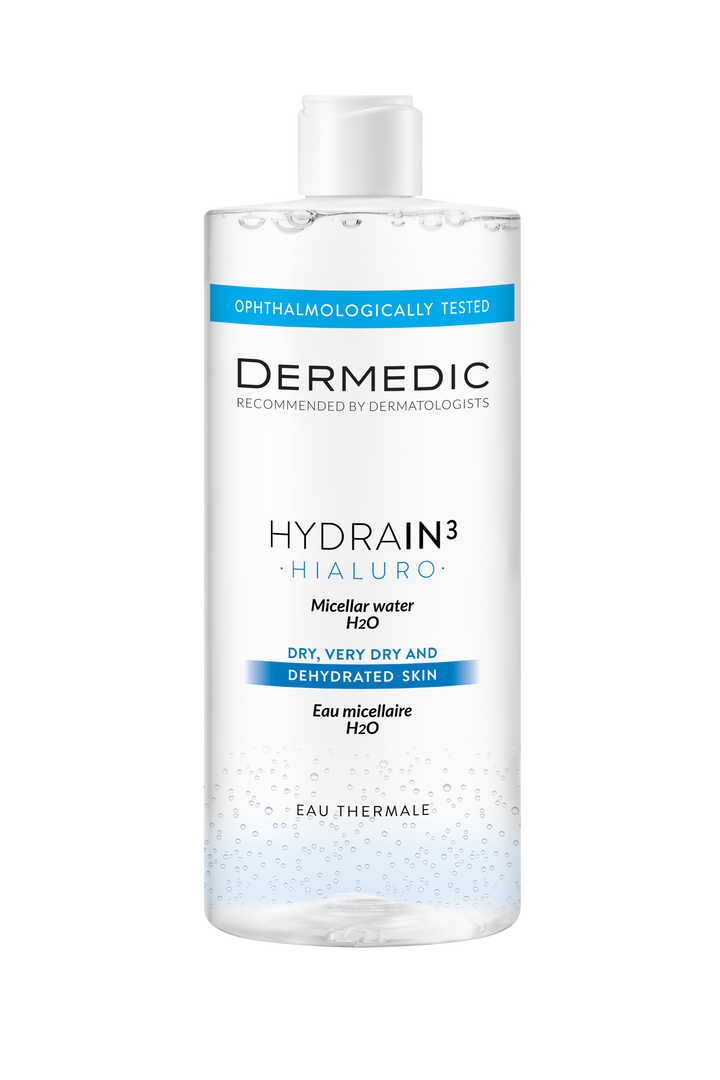 DERMEDIC Hydrain 3 - Eau micellaire - 500ml | ديرمديك مزيل مكياج ميسيلار للبشرة الجافة - 500 مل