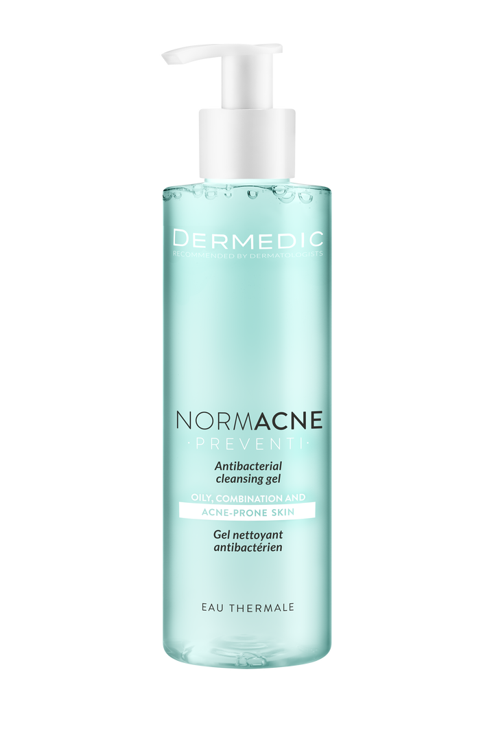 DERMEDIC Normacne Antibacterial cleansing gel - 200ml | ديرمديك غسول جل مضاد للبكتيريا للبشرة المعرضة لحب الشباب - 200 مل