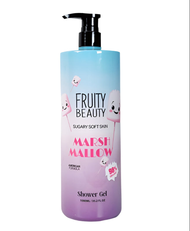 FRUITY BEAUTY Sugary Soft Skin Marsh Mallow Shower Gel - 1000ml | فروتي بيوتي شاور جل بالمارشملو - 1000 مل