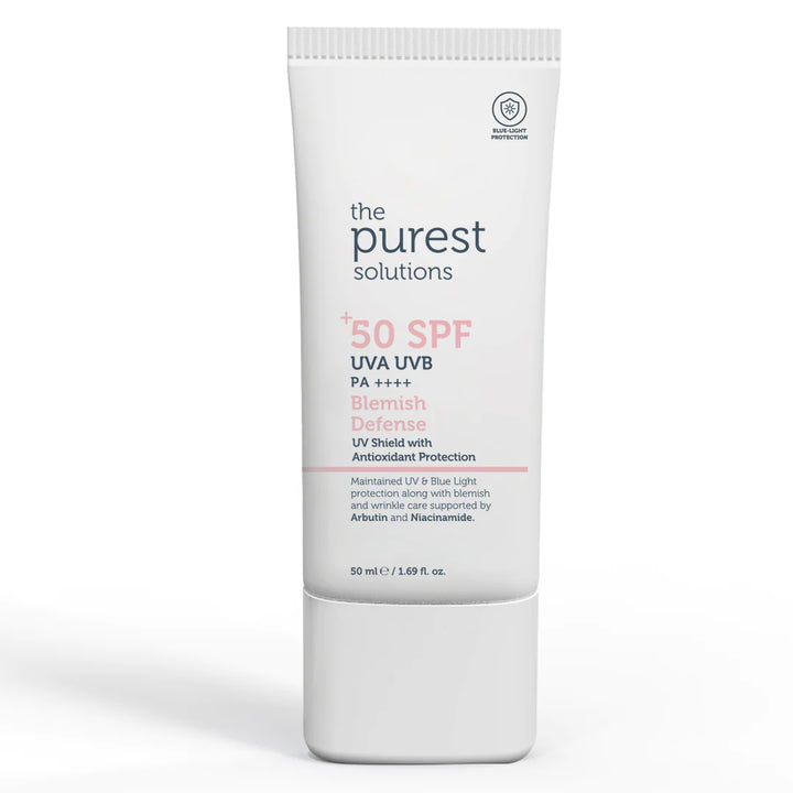 The Purest Solutions SPF50+ Blemish Defense Cream - 50 ml | ذا بيوريست كريم مزيل الشوائب وخافي العيوب مع عامل حماية من شمس 50+