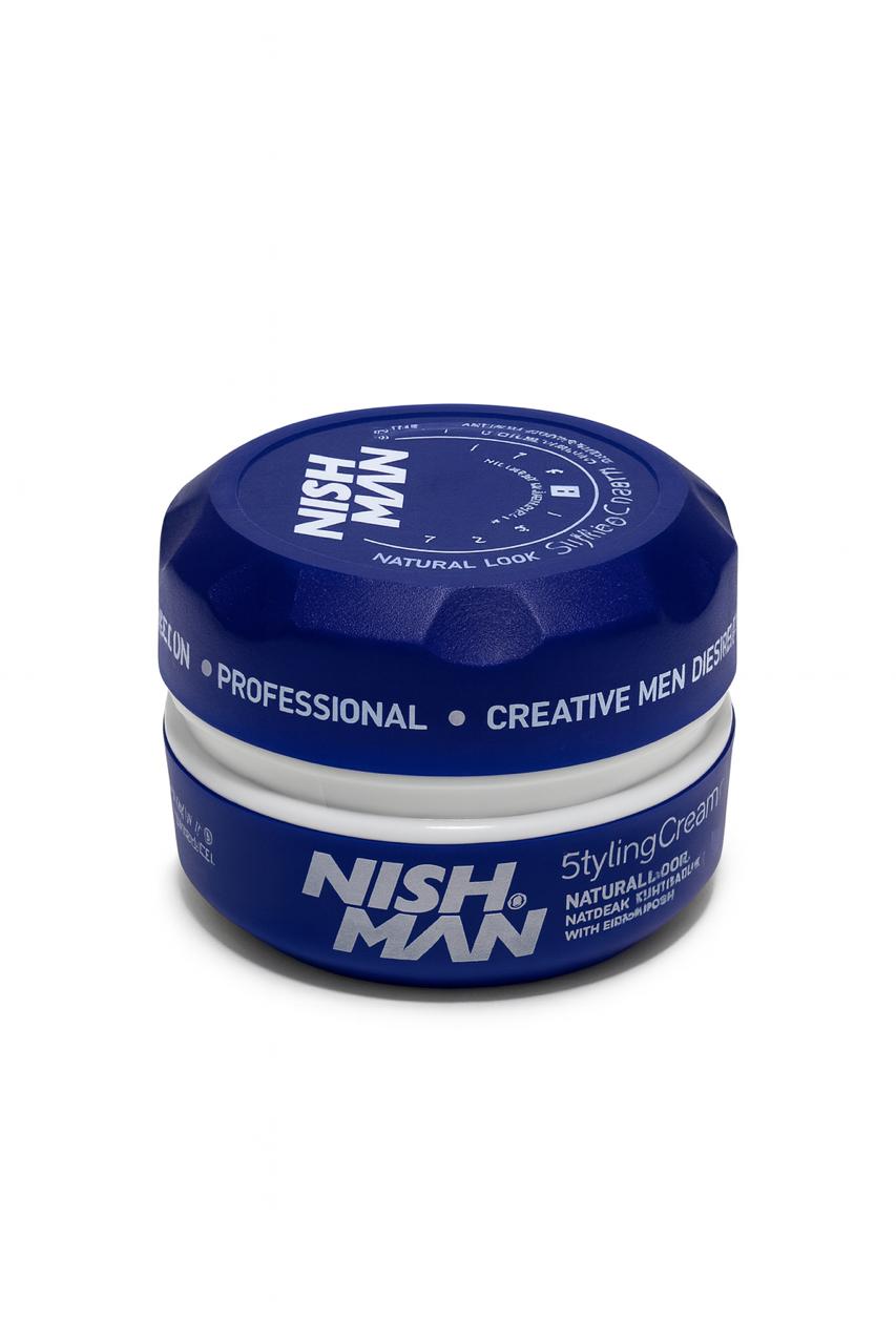 NISH MAN Styling Cream Natural Look For Long -Lasting Hold Without Hair Becoming Stiff - 150ml | نيش مان كريم تصفيف الشعر للرجال - 150 مل