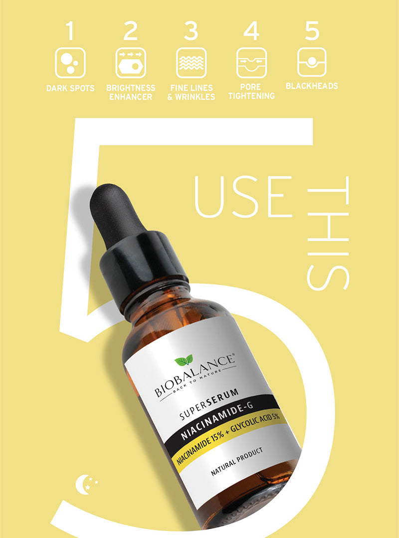 Bio Balance Niacinamide 15% + Glycolic Acid 5% Super Serum - 30ml | بايو بالانس سيروم نياسيناميد ١٥٪ + غليكوليك اسيد ٥٪ - 30 مل