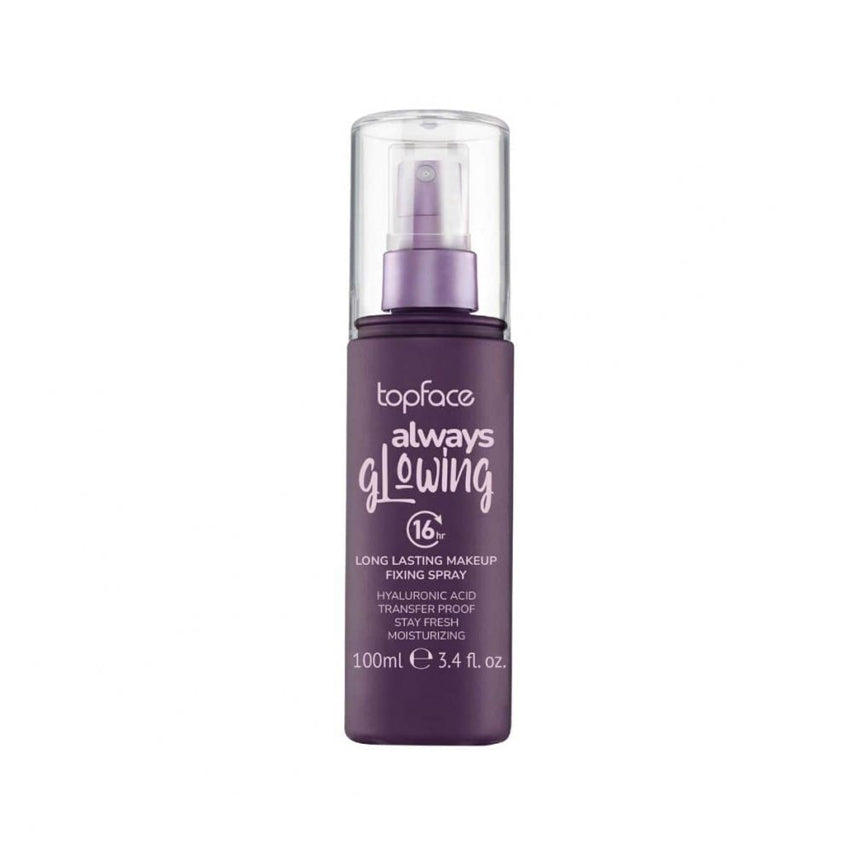 TopFace Always Glowing Makeup Fixing Spray -100ml| توب فيس بخاخ تثبيت المكياج المتوهج - 100 مل