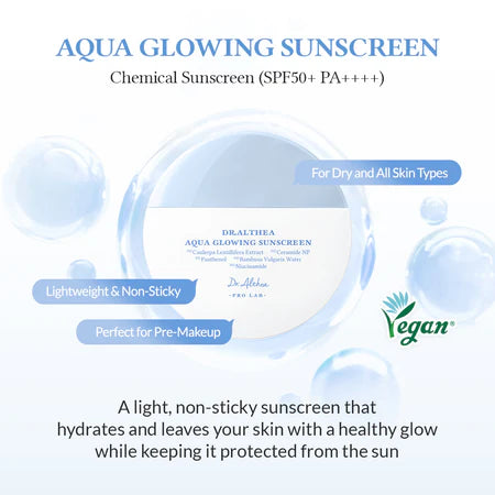 Dr. Althea Aqua Glowing Sunscreen SPF50+ PA++++  -45ml | دكتور الثيا واقي شمسي غلوينغ اكوا - 45 مل