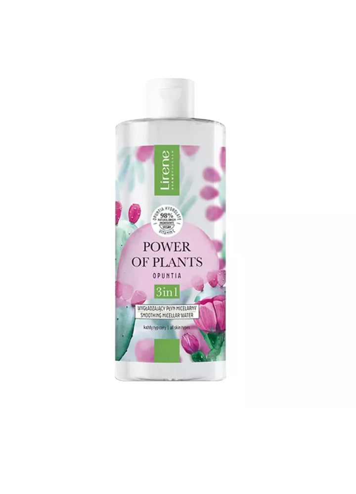 Lirene Power Of Plants Opuntia Micellar Water  3 In 1 - 400ml | ليرين مزيل مكياج ٣ في ١ - 400 مل