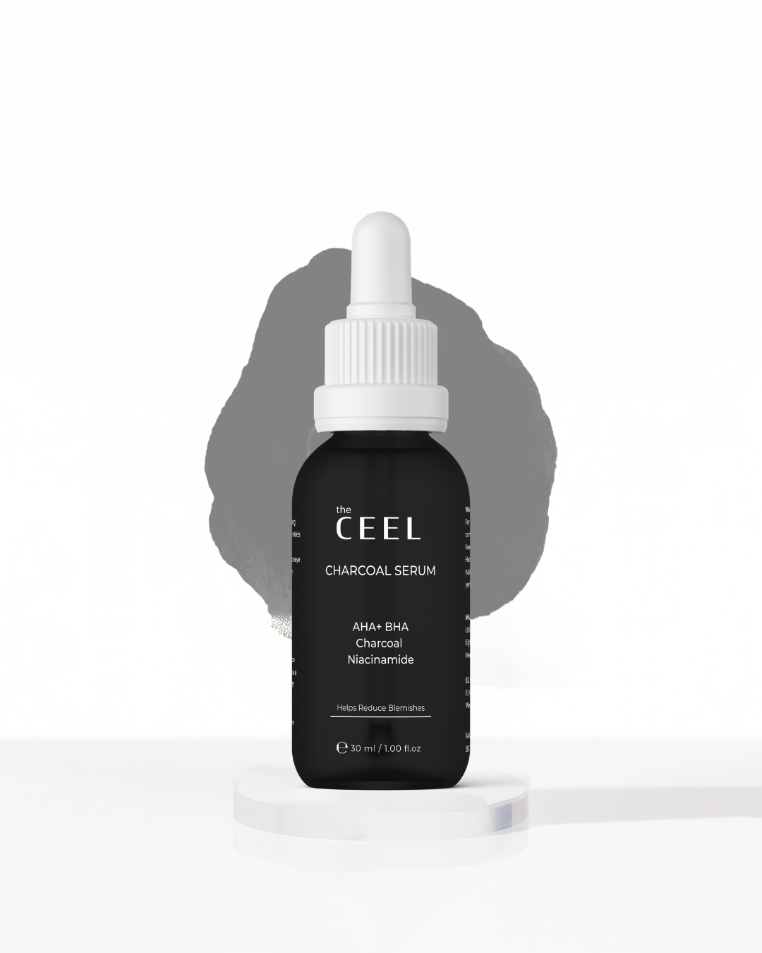 the CEEL Charcoal Serum Aha + Bha Charcoal Niacinamide - 30ml |  AHA + BHA - 30  ذا سيل سيروم الفحم والنياسيناميد مل
