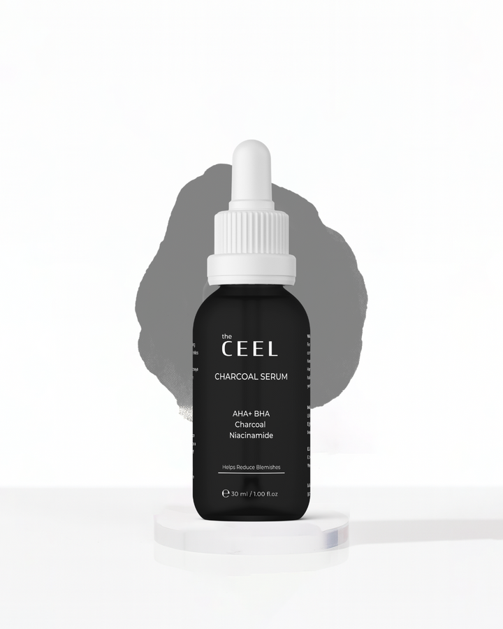 the CEEL Charcoal Serum Aha + Bha Charcoal Niacinamide - 30ml |  AHA + BHA - 30  ذا سيل سيروم الفحم والنياسيناميد مل