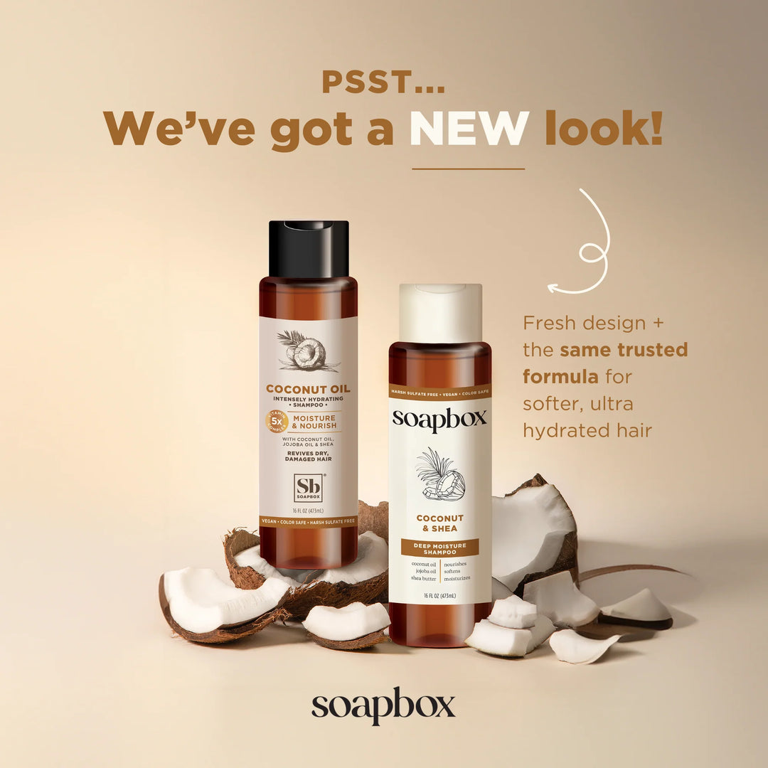 Soapbox Shampoo Moisture & Nourish Coconut Oil - 473ml| سوب بوكس شامبو للشعر بزيت جوز الهند -473 مل