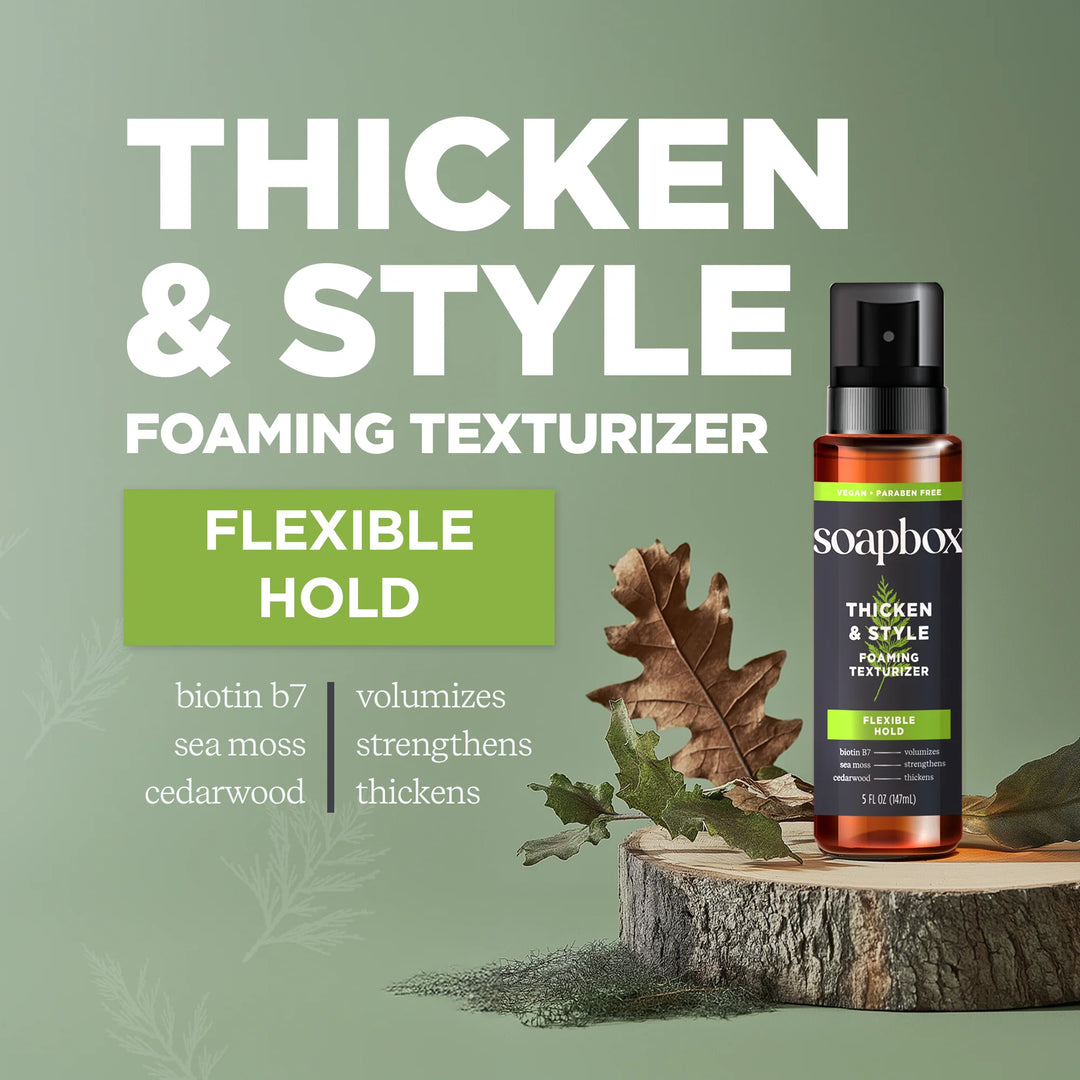 Soapbox Wholesale Men's Thicken & Style Foaming Texturizer - 147ml | سوب بوكس موس لتصفيف الشعر للرجال - 147 مل