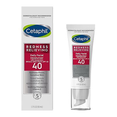 Cetaphil Redness Relieving Daily Facial Moisturizer With Spf40 - 50ml | سيتافيل كريم مرطب يومي مع عامل حماية من الشمس و لون spf40 - 50 مل