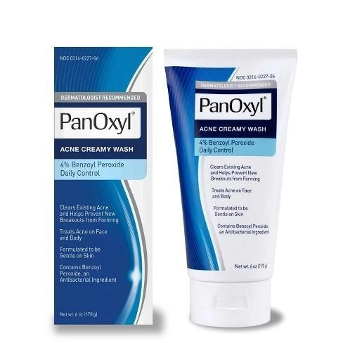 Panoxyl Acne Creamy Face Wash 4% Benzoyl Peroxide - 170g | بانوكسيل غسول لعلاج حب الشباب 4% بينزويل بيروكسايد - 170 غرام