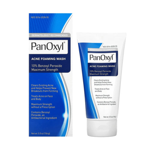 PanOxyl Acne Foaming Wash Benzoyl Peroxide 10% Max Strength - 156g |  بانوكسيل غسول رغوي لحب الشباب البنزويل بيروكسايد 10%  - 156 غرام