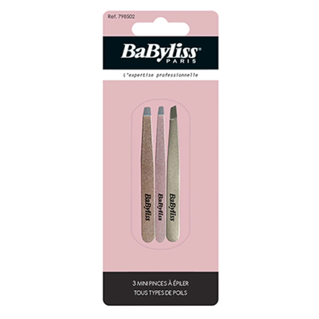 BaByliss MINI FANCY TWEEZERS - 3pcs | بيبي ليس طقم ملاقط الحواجب المصغرة - 3 قطع
