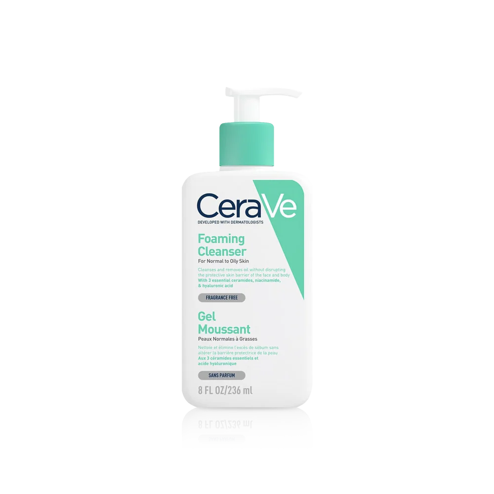 Cerave Foaming Cleanser for Normal to Oily Skin with Hyaluronic Acid - 236ml | سيرافي غسول رغوي للبشرة العادية والدهنية - 236 مل