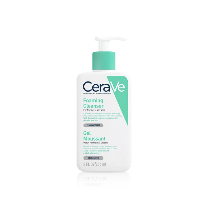 Cerave Foaming Cleanser for Normal to Oily Skin with Hyaluronic Acid - 236ml | سيرافي غسول رغوي للبشرة العادية والدهنية - 236 مل