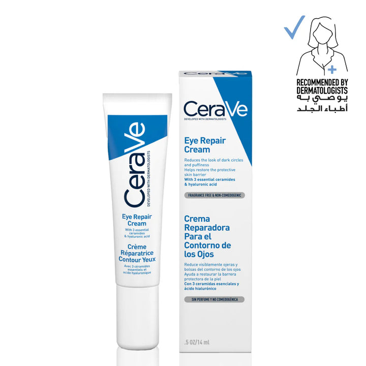Cerave Eye Repair Cream for Dark Circles and Puffiness with Hyaluronic Acid - 14ml | سيرافي مرطب حول العين - 14 مل