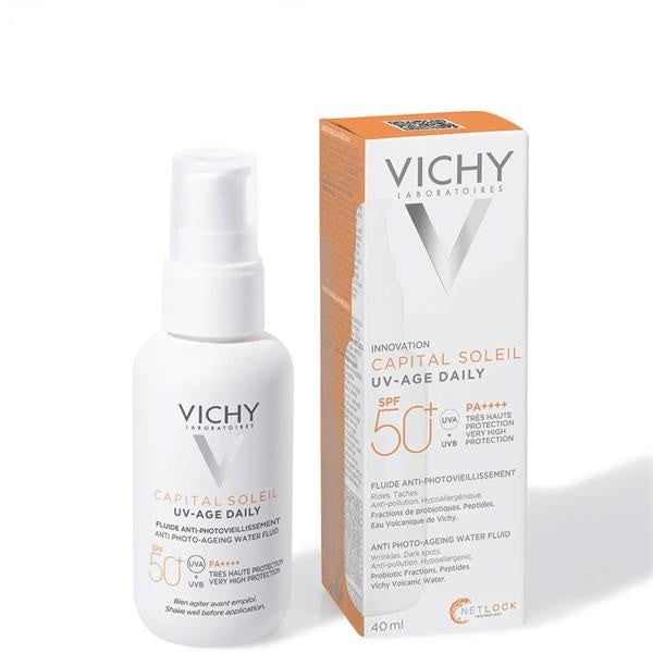 Vichy Capital Soleil Uv - Age Daily Spf50 - 40ml |  فيشي كريم واقي شمسي خفيف الوزن spf50 - 40 مل