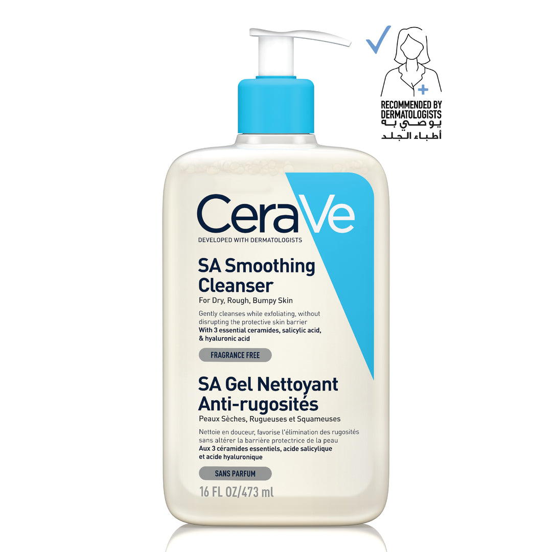 CeraVe SA Smoothing Cleanser For Dry, Rough, And Bumpy Skin With Salicylic Acid - 473ml | سيرافي غسول ساليسليك اسيد - 473 مل