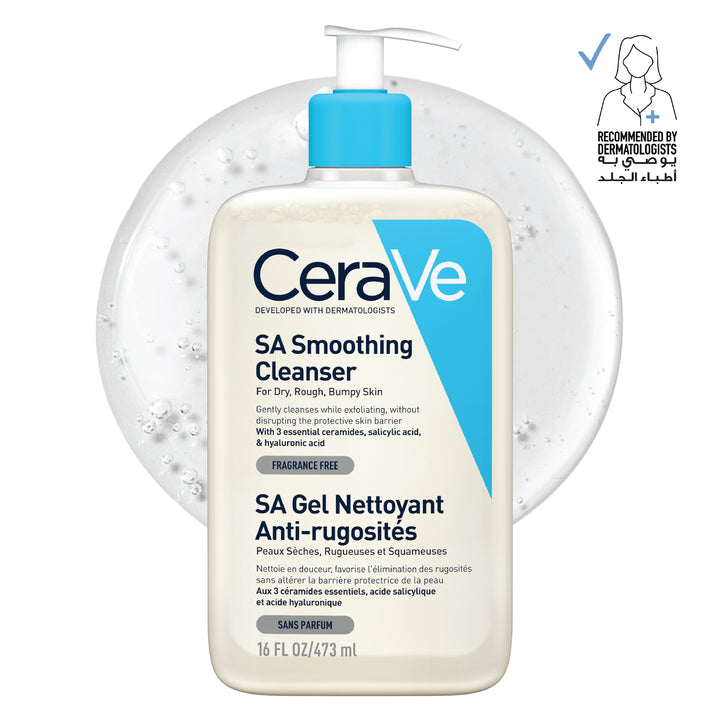 CeraVe SA Smoothing Cleanser For Dry, Rough, And Bumpy Skin With Salicylic Acid - 473ml | سيرافي غسول ساليسليك اسيد - 473 مل