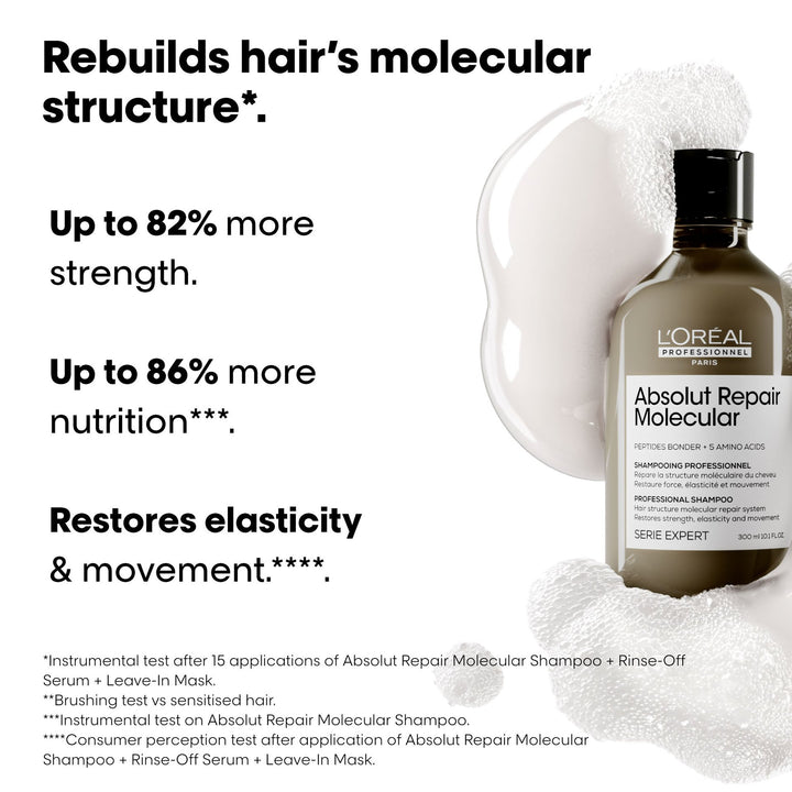 L’Oreal Professionnel Absolut Repair Molecular Shampoo - 300ml | لوريال شامبو لإصلاح الشعر - 300 مل