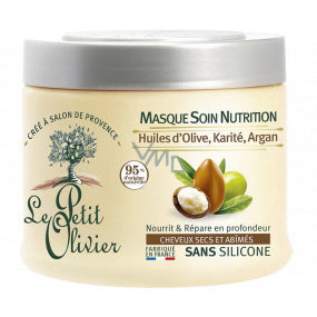 Le Petit Olivier Nutrition Care Mask Olive, Shea and Argan Oils, Dry and Damaged Hair - 330ml | لو بيتي أوليفييه ماسك التغذية بزيت الزيتون, الأرغان و زبدة الشيا للشعر الجاف و المتضرر - 330 مل