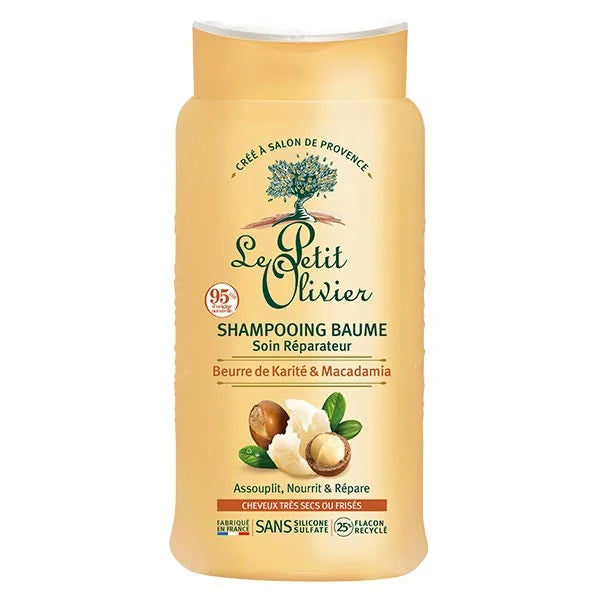 Le Petit Olivier Repairing Balm Shampoo Shea & Macadamia Butter, Very dry or frizzy hair - 250ml | لو بيتي أوليفييه شامبو مرمم للشعر الجاف جداً أو المجعد بزبدة الشيا و المكاديميا - 250 مل