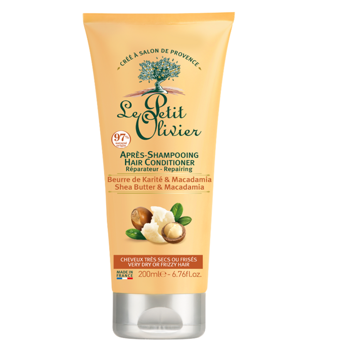 Le Petit Olivier Repairing Conditioner Shea & Macadamia Butter, Very dry or frizzy hair - 200ml | لو بيتي أوليفييه بلسم بزبدة الشيا و المكاديميا للشعر الجاف جداً أو المتجعد - 200 مل