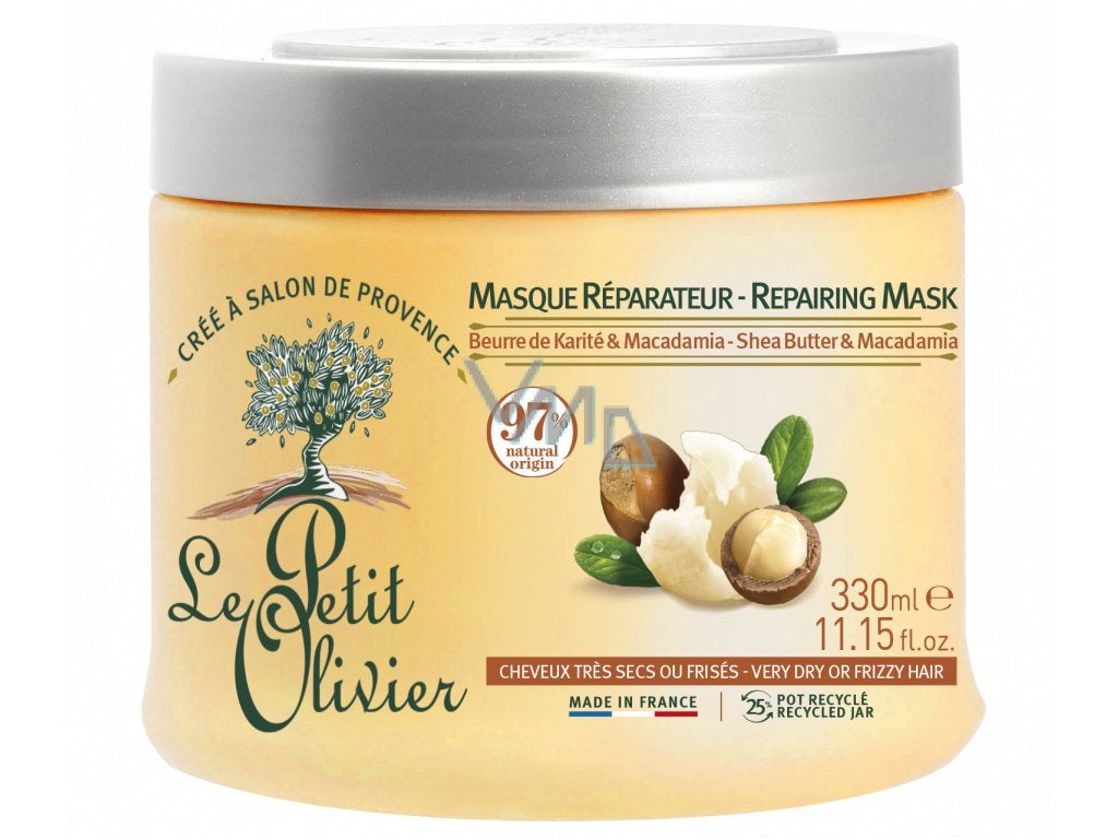 Le Petit Olivier Repairing Care Mask Shea & Macadamia Butter, Very dry or frizzy hair - 330ml | لو بيتي أوليفييه قناع للشعر للشعر الجاف و المجعد بزبدة الشيا و المكاديميا - 330 مل