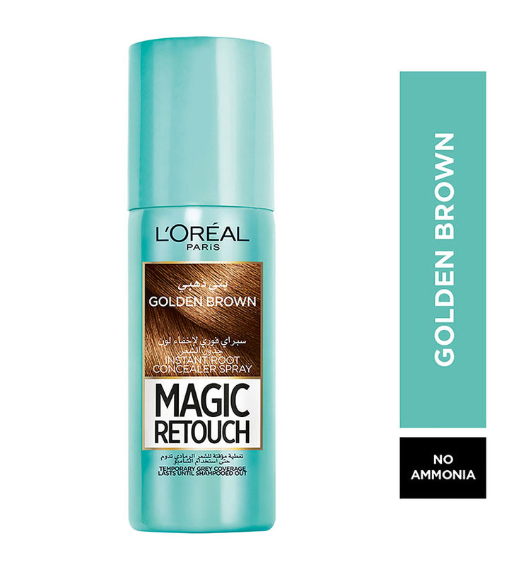 L’Oreal Golden Brown  Magic Retouch -75ml|  لوريال سبراي فوري لتغطية الجذور  -75 مل