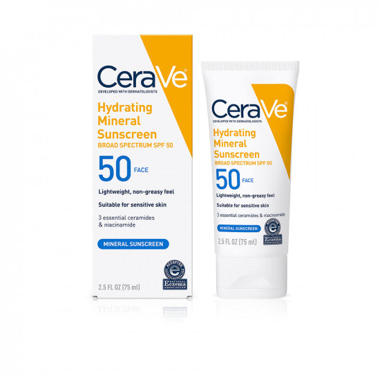 Cerave Hydrating Sunscreen SPF 50 Face Lotion - 75ml | سيرافي مرطب مع واقي شمسي بعامل حماية 50% - 75 مل