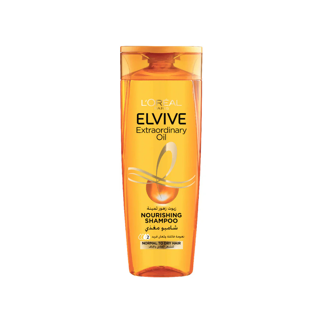 L’Oreal Elvive Extraordinary Oil Dry Hair Shampoo - 400ml  |لوريال شامبو مغذي للشعر العادي والجاف - 400 مل
