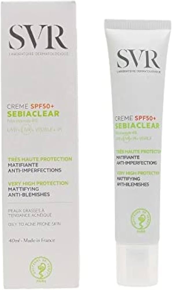 SVR Sebiaclear Spf50 Cream - 40ml | اس في ار كريم واقي شمسي spf50 للبشرة المعرضة لحب الشباب - 40 مل