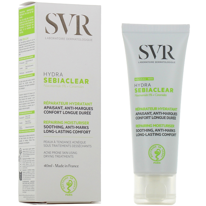 SVR Hydra Sebiaclear Niacinamide 5% + Ceramides - 40ml | اس في ار مرطب بالنياسيناميد 5% + سيراميدات - 40 مل