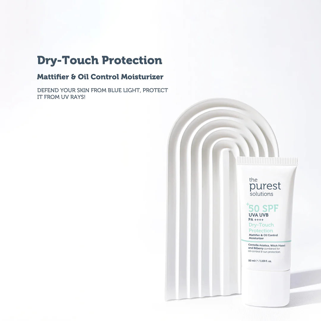 The purest Solutions SPF 50 Dry Touch Protection - 50 ml | ذا بيوريست واقي شمسي دراي توتش بعامل حماية 50 ٪؜ - 50 مل