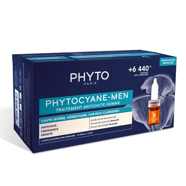 PHYTO Phytocyane Anti-Hair Loss Treatment for Men - 12amps x 3.5ml | فيتو امبولات لعلاج تساقط الشعر عند الرجال - 12 x 3.5 مل
