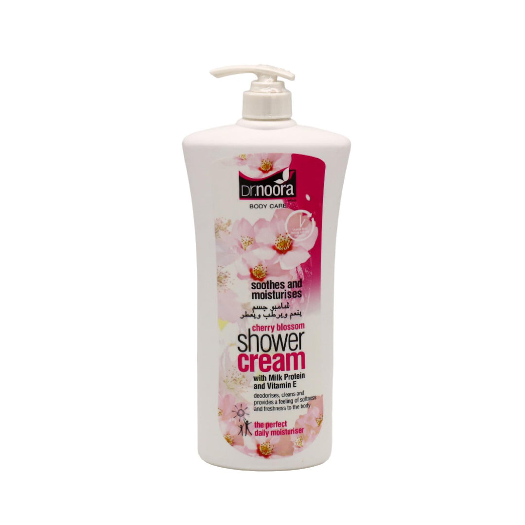 Dr.Noora Smoothes And Moisturises Cherry Blossom Shower Cream - 1100ml | د .نورا جل الاستحمام بخلاصة ازهار الكرز - 1100 مل