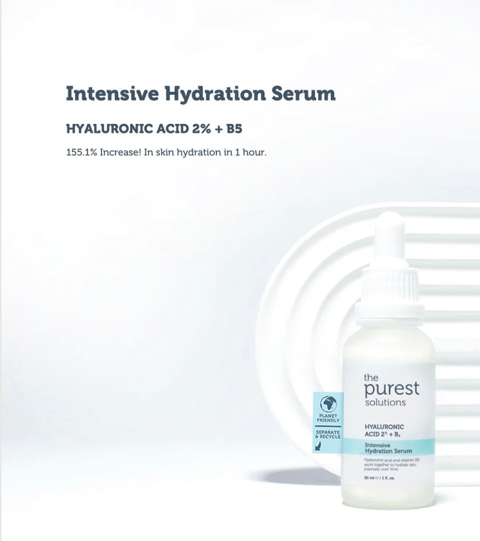 The Purest Solutions Hyaluronic Acid %2 + B5 Intensive Hydration Serum - 30ml | ذا بيوريست سيروم مرطب بحمض الهيالورنيك - 30 مل