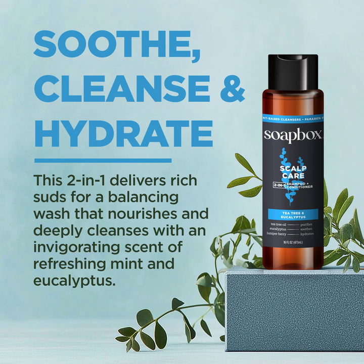 Soapbox Wholesale Men's Scalp Care 2-in-1 Shampoo and Conditioner - 473ml | سوب بوكس بلسم و شامبو 2 في 1 للرجال - 473 مل