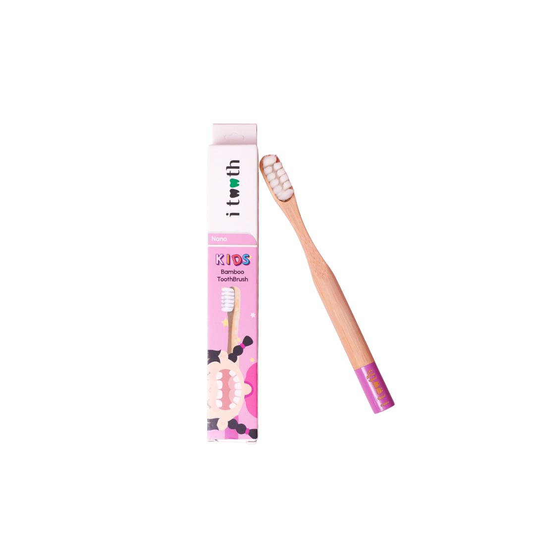 Kids Bamboo Toothbrush Pink