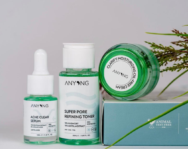 ANYONG Anti - Acne Kit 3 Steps To Smooth The Skin | انيونغ مجموعة العناية بالبشرى لمعالجة حب الشباب والؤوس السوداء