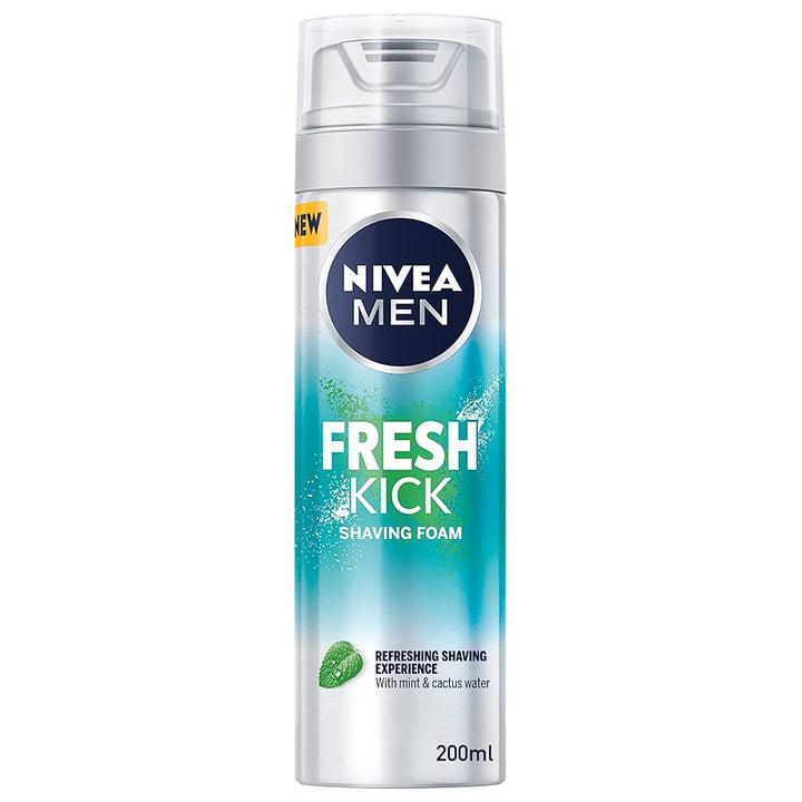 NIVEA Men Fresh Kick Shaving Foam - 200 ml| نيفيا رغوة الحلاقة -200مل