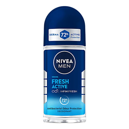 NIVEA MEN Fresh Active Anti-Perspirant Deodorant Roll On - 50ml| نيفيا مزيل عرق رول أون فريش أكتيف للرجال  -50 مل