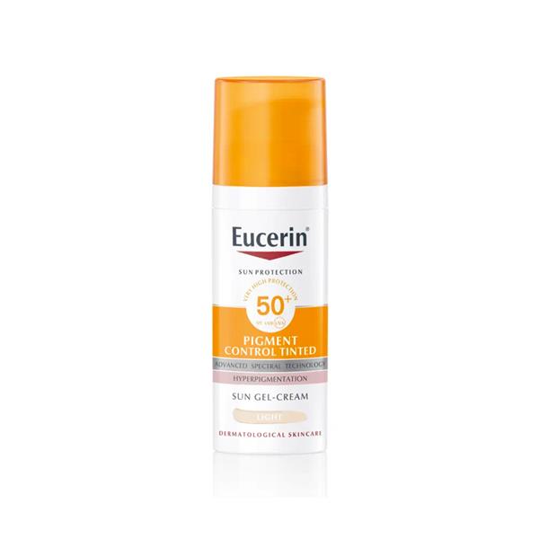 Eucerin Pigment Control Tinted Sun Gel - Cream Light  SPF50 - 50ml | يوسيرين واقي شمسي مع لون عامل خماية 5- 50 مل