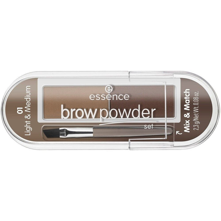 Essence Brow Powder Set No. 01 Light & Medium - 2.3g | ايسنس بودرة رسم الحواجب رقم 01 - 2.3 غرام