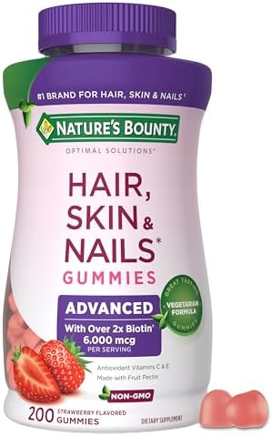 Nature's Bounty Optimal Solutions Hair & Nails Gummies - 80gummies | ناتشرز باونتي جيلاتين للعناية بالشعر و الأظافر - 80 جيلاتينة