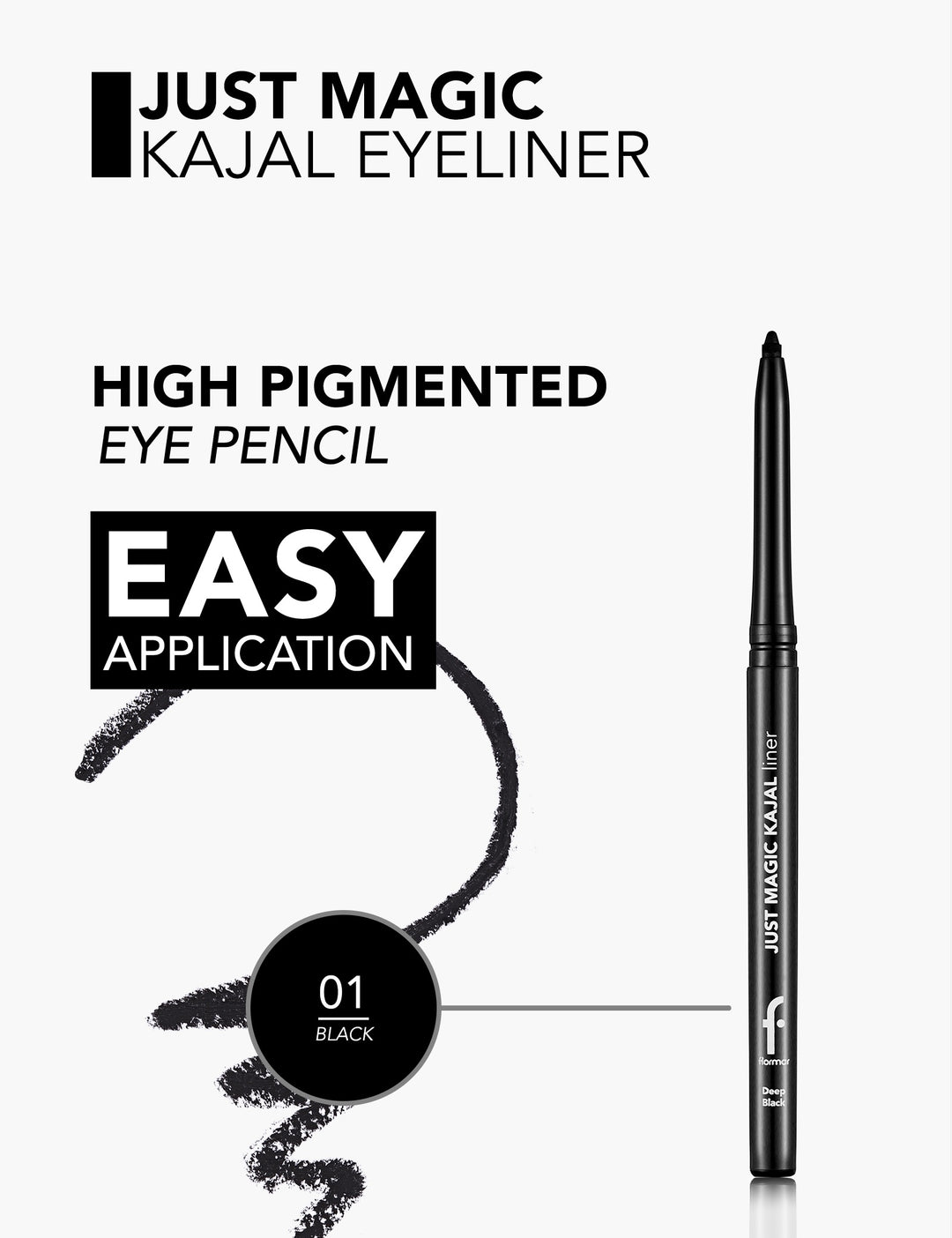 Flormar Just Magic Kajal Liner Deep Black | فلورمار قلم كحل لون اسود