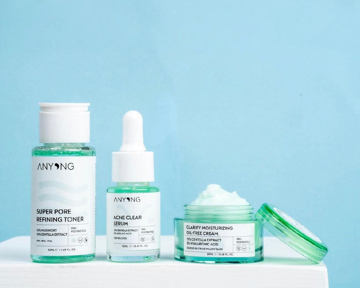 ANYONG Anti - Acne Kit 3 Steps To Smooth The Skin | انيونغ مجموعة العناية بالبشرى لمعالجة حب الشباب والؤوس السوداء