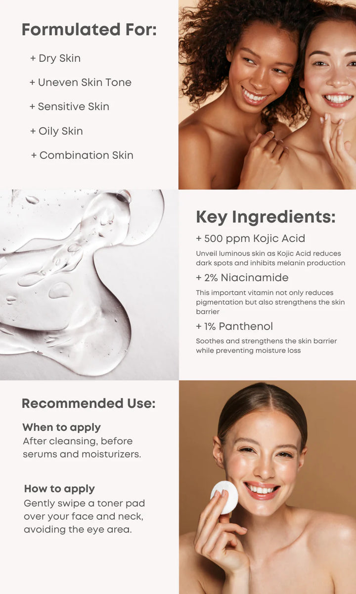 NINE LESS B-Boost Kojic Acid Glow Pad – 80pcs | ناين ليس اقراص الوجه كوجيك اسيد - 80 قرص